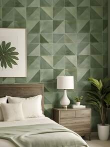 1 Roll 1m/3m/5m Retro Triangle Geometric Pattern Minimalist Style Vinyl Wallpaper, Suitable For Home Renovation, Room Decor, Cabinet Refacing, Bathroom Decor, Wall Covering, DIY, Waterproof, Anti-Fouling, Aluminum Foil Wallpaper, Non-Transparent, Covering Stains, Flexible, Easy To Clean, Self-Adhesive Wall Paper - Multicolor - View 7