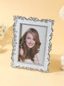 1 Stück silberner kreativer Retro-Artikel Fotorahmen - leichte Tischdekor für Büros & Schlafzimmer (6 Zoll, 7 Zoll und 10 Zoll 3 Größen) (zufälliger Versand von Fotopapier)