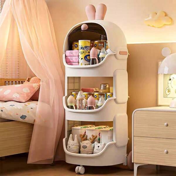 2025 New Design Cute And Big Room Storage Cabinet Bathroom Living Room Home Organizer Rack Toy Storage Rack