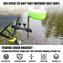 2pcs Multi-Function Fishing Chair Bracket - Includes Round Tube - Can Be Used As Umbrella Holder, Rod Support Rack, Bait Plate Holder, Camper Umbrella Rack Etc. Fishing Umbrella Bracket Clamp, Camper Umbrella Rack Connector