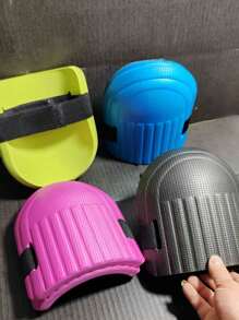 2 piezas Rodilleras multicolor ajustables y elásticas, protección para las rodillas para jardinería, colocación de azulejos, construcción, anti-agua, anti-humedad, rodilleras de EVA anti-desgaste