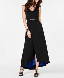 Thalia Sodi Belted Detail Maxi Dress - Black - View 2