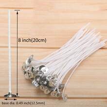 8-Inch Candle Wicks, 306pcs Set, Includes 100 Candle Wicks, 100 Metal Tabs, 100 Wick Stickers, And 6 Wooden Wick Holders - Wick, Candle Making Wick Kit - Multicolor - View 2