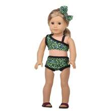 1 pièce Vêtements de poupée, maillot de bain d'été pour poupée bikini, style mode rose/vert, convient aux poupées bébé de 18 pouces, poupées réalistes reborn, convient aux filles de 3 ans et plus, étudiants, accessoires de jouet de poupée, cadeau d'anniversaire, fête de vacances