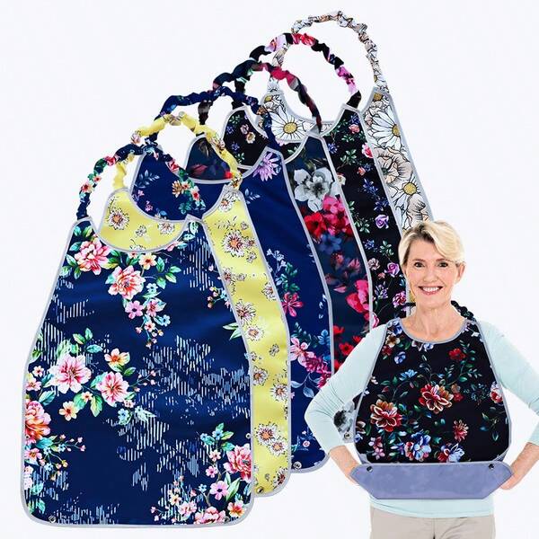 1 Stück Lätzchen für Erwachsene - Essenslatz für Senioren mit faltbarer Tasche, verhindert herunterfallende Krümel und schützt die Kleidung, geeignet zum Essen, elegant für Männer & Frauen