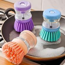 1pc Advanced Kitchen Cleaning Brush With Ergonomic Handle - Soft Bristles For Dishes, Pots, And Outdoor Use , Easy To Clean And Store, Suitable For Home And Restaurant, Kitchen Cleaning Tool | Ergonomic Kitchen Utensil | Plastic Handle Brush - Màu tím - Xem 9