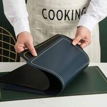 6pc American Game ORIGINAL LEATHER Material Waterproof And Stain-Proof For Dining Table - Xanh đậm - Xem 7