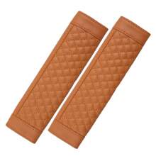 2Pcs Seat Belt Pads Faux Leather Seat Belt Covers More Comfort Driving Cushion Helps Protect Neck And Shoulders Suit For Car, Truck, SUV, Airplane