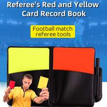 1 Set/3 Sets Of Red & Yellow Football Referee Tools: Red Card + Yellow Card, Outdoor Soccer Professional Referee Tool Kit With Paper, Pen And Leather Case