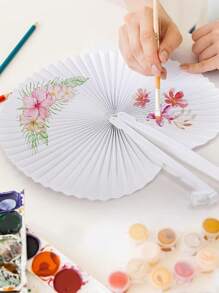 1-50pcs White Paper Fans, Wedding Supplies, Hand Cranked Folding Fans, White Paper Folding Fans, Circular Folding Fans, Origami Fans, Decoration For Bachelor Party Weddings, Bride Gift Giving Events, Bridesmaids Holding Folding Fans, Props For Bachelor Party Photo Booths, Bridesmaids Gift Wedding Decorations, Perfect For Parties And Events, Perfect Summer Accessories