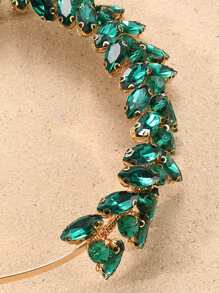 1pc Green Gem Headband, Bridal Hair Accessory, Women & Girls Headpiece For Wedding, Suitable For Daily, Wedding And Various Festivals Hairband Hair Hoop