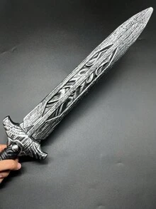 1pc Plastic Roman Toy Sword - Pretend Play , Nordic Knight, Viking And Roman Warrior Costume, Medieval Viking Weapons Knife Sword, Wide Sword For Halloween, Easter Party Decoration Props - Multicolor - View 10