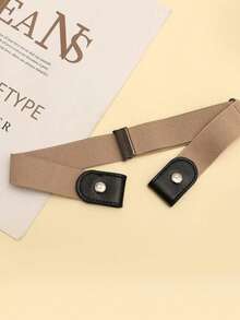 1pc Adjustable Buckle-Free Invisible Elastic Belt, Comfortable & Skin-Friendly Design, Suitable For Men & Women, Casual Wear, Hand Washable, Waist Cinching