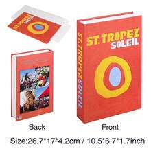 1pc Luxurious Faux Books, Storage Box And Folding Style To Choose From ,With Tropical Designs - Vibrant Paper Decorative Books For Living Room, Bedroom, Or Display Cabinet - Creative Props For Stylish Home Ambiance, Bedroom Accessories