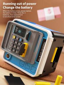 儿童电动银行，玩具 ATM 银行现金硬币罐存钱罐，包括男孩女孩的面部识别，益智玩具可爱的东西 ATM 机存款储物盒，适合 3 岁以上儿童的最佳礼物，不包括纸币和硬币