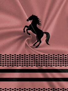 男士休闲商务条纹印花短袖 Polo 衫 - 紅色 - 查看 3