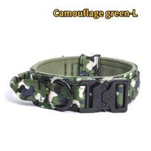 [Collier anti-éclatement pour chien tactique militaire] Collier pour animaux de compagnie + Collier tactique + Bandoulière de dressage extérieure ajustable anti-éclatement, sans frottement, sans blessure, tissu renforcé, convient aux grands chiens + Design ajustable + Bords arrondis pour prévenir les blessures en cas d'éclatement soudain (pour le dressage des chiens de taille moyenne/grande)