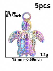 5 Stücke Platinierte Meerestier Schildkröten-Muschel-Seestern DIY Charms für Schmuckherstellung, Edelstahl Anhänger im Großeinkauf