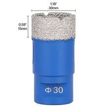 1PC 6mm-120mm M14 Thread Dry Vacuum Brazed Masonry Hole Saw Opener Diamond Drilling Core Bit For Ceramic Tile Granite Marble - Blue - View 18
