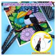 Caneta Marcadora 24/36/48/60/80/100/120/168 Ponta Dupla Conjunto de canetas colorida marker Artes