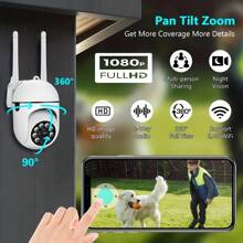 1 pezzo Telecamera di sicurezza senza fili 1080P Full HD da interni ed esterni, 2.4G/WiFi, visione panoramica a 360°, rilevamento del movimento e allarme, audio bidirezionale e illuminazione notturna, ideale per il monitoraggio della sicurezza domestica, di anziani e bambini, con supporto per archiviazione su cloud e scheda Micro SD - Perfetta per il monitoraggio di bambini e animali domestici e per la sicurezza domestica - Ideale come regalo per la famiglia