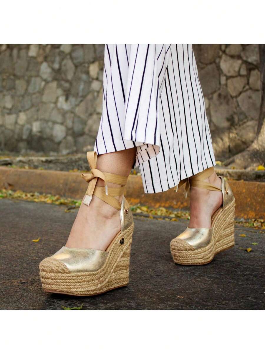 Women Platforms & Wedge Sandals - Gold - View 1