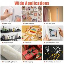 1 Roll/3 Rolls Heavy Duty Double-Sided Installation Tape, Reusable Seamless Nano Adhesive Strips, Multipurpose Removable And Washable Strong Tape, Suitable For Home Use