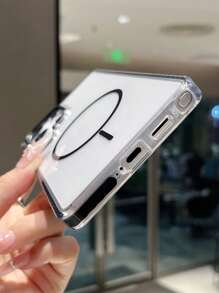 High Definition Two-Color 3 IN 1 Magnetic Clear Phone Case Compatible With Samsung Galaxy S25 S24 Ultra Plus Luxury Wireless Charging Protect Back Cover