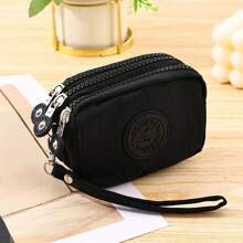 1pc Elegant Retro Style Zero Wallet -3 Zipper Design, Large Capacity, Suitable For Women's Gifts, Keychain Portable Storage Bag