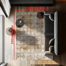 1 件，豪华欧洲复古印花地毯，1100 克高密度仿羊绒 + TPR 可洗布底，厚度 0.6 厘米，经典欧洲仿古元素柔软毛茸茸地毯，适用于户外、入口、客厅、卧室、洗衣房、浴室，可机洗四季大尺寸垫子，家居装饰 - 黑與白 - 查看 14