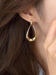 1pair Simple French Style High-End Geometric Earrings, Stylish & Luxurious, Suitable For Daily, Parties, Vacations For Women Fashionable Elegant All-Season Jewelry Daily Wear Jewelry Simple Stylish Party Jewelry Minimalist Versatile Gift Jewelry Minimalist Office Accessories  Light Luxury Elegant All-Season Jewelry - 水滴 - 查看 3