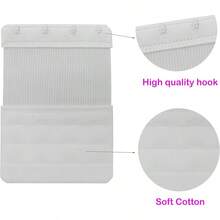 4 Hook Bra Extenders, Soft Stretchy Comfortable Strap Extender - 白色-6件裝 - 查看 7