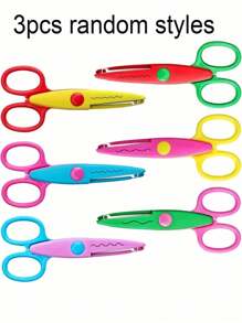 3/6pcs Handmade Scissor Set, Paper Cutting Craft Scissors, Multi-Function Scissors, DIY Paper Cutting, Cute Wavy Edged Scissors, Asymmetrical Scissors, Handcraft Design, Ideal For Craft, Home And School Use