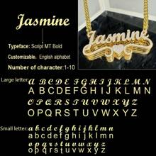 Personalisierte zweischichtige glänzende Namenskette - Edelstahl 3D-herzförmiger Anhänger mit Strass, personalisierter matter Buchstaben Schmuck Geschenk für sie, Mutter, Jahrestag, Muttertag, Hochzeitsaccessoires | Vergoldete Kette