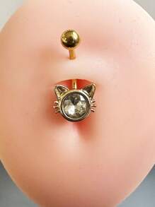 1pc Fashionable & Elegant Copper Alloy Owl Navel Piercing Ring, Gold Vacuum Electroplated Won't Fade, Suitable For Women's Daily, Party, Wedding, Mother's Day, Vacation Wear