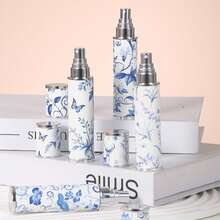 10毫升可再填充香水瓶 - 蓝色瓷皮玻璃设计，优雅的旅行雾化器