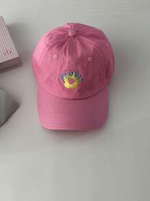 1pc New Arrival Contrasting Color Wide Brim Small Face Baseball Cap, Student Letter American Style Baseball Hat,