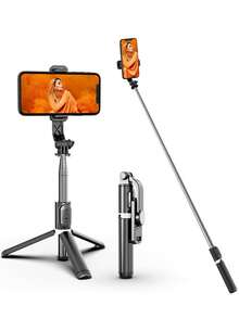 Palo de selfie extensible de 40 pulgadas, trípode de suelo profesional diseñado para transmisión en vivo con control remoto inalámbrico, monopie estable con rotación de 360°, adecuado para viajes, vlogging al aire transmisión, compatible con varios modelos de teléfonos inteligentes para vacaciones de verano, viajes, actividades al aire libre, transmisión en vivo, equipo estable de grabación de vacaciones, viajes, actividades al aire libre, equipo de vlogging - Multicolor - Ver 14