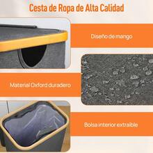 Cesto Para la Ropa con Tapa, 100L Cesto Ropa Sucia con 1 Bolsa Extraíble, Cesto de Almacenamiento de Ropa para Lavar Y Guardar Ropa, Adecuado para Baños, Salas de Estar, Dormitorios, Lavaderos(1 PCS) - Negro - Ver 2