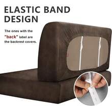 Look RV Dinette Cushion Covers - Stretchable Camper Cushion Slipcovers For Travel Trailer Couch, Washable (2 Backrest Cover & 2 Bench Cover,Brown) - Brown - View 7