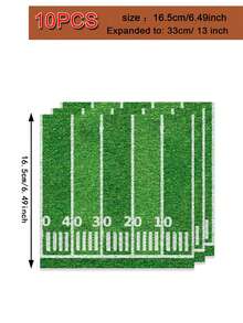 10件套足球主题派对用品，包括餐盘、甜点盘、餐巾纸、杯子、横幅和达阵桌布，适合足球主题生日派对、比赛日、赛前派对装饰、美式橄榄球派对。 - 彩色 - 查看 14