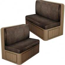 Look RV Dinette Cushion Covers - Stretchable Camper Cushion Slipcovers For Travel Trailer Couch, Washable (2 Backrest Cover & 2 Bench Cover,Brown) - Brown - View 8