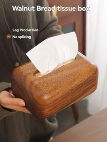 صندوق مناديل خشب صلب مع غطاء مغناطيسي، ديكور ومزخرف للمنزل والمكتب بطراز عتيق، مريح لاستبدال المناديل، صندوق تخزين على المكتب
