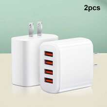 4-Port Quick Charger Plug Universal USB Wall Charger For I Phone 16/15/14 Pro Max And Galaxy S22/S21/S20 Suitable For Travel, Office, Dorm, And Home Multi-Port, Adapter Nan Fast Charging - View 4