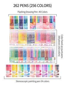 Set de stylos de papeterie mignons de 19 couleurs, idéal pour les notes artistiques, la peinture, le dessin, le coloriage, le surlignage, le marquage. Convient pour les journaux et les artisanats DIY pour la rentrée scolaire