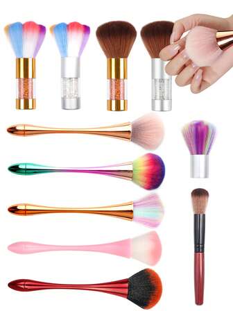 1 件装大号蓬松美甲化妆刷除尘闪粉去除器沙龙美甲清洁工具