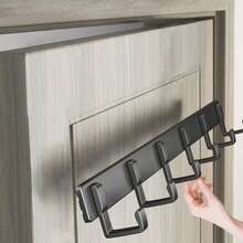 Multi-Function Wall Mounted Coat Rack, Wall Mounted Jacket Hooks, Wall Mounted Clothes Hanger, Hole-Free Hooks, Wall Mounted Belt And Garment Hanger, Suitable For Hanging Coats, Hats, Jackets, Clothes And Bathroom Items - Multicolor - View 2