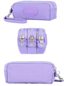 1pc Elegant Retro Style Zero Wallet -3 Zipper Design, Large Capacity, Suitable For Women's Gifts, Keychain Portable Storage Bag