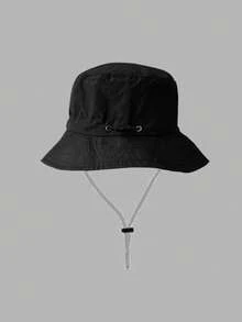 1pc Women/Men Foldable & Packable Bucket Hat, Windproof Drawstring Adjustable Sun Hat, Outdoor Sport Water Resistant Quick-Dry Cap - Multicolor - View 12