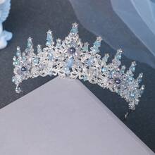 1 chiếc vương miện hoa đính đá sang trọng dành cho nữ, phụ kiện đội đầu cô dâu trong đám cưới, phụ kiện tóc dự tiệc/sự kiện. - Nhiều màu - Xem 6